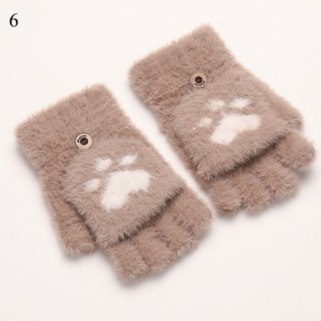 Gant Mitaine Hiver Noir Patte Chat Ou Ours Peluche Chaud Et Confortable Style Kawai Japonisant Noir noir - Prêt-à-Porter Gant Mitaine Hiver Noir Patte Chat Ou Ours Peluche Chaud Et Confortable Style Kawai Japonisant Noir noir - Prêt-à-Porter